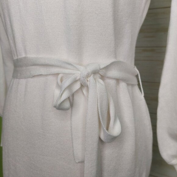 Sam Edelman White Cowl Neck Sweater Dress White Size Medium Chic Fall/Winter - Picture 8 of 15